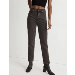 Madewell Perfect Vintage Jean Size 32 Black Grey Wash Straight Leg High Rise